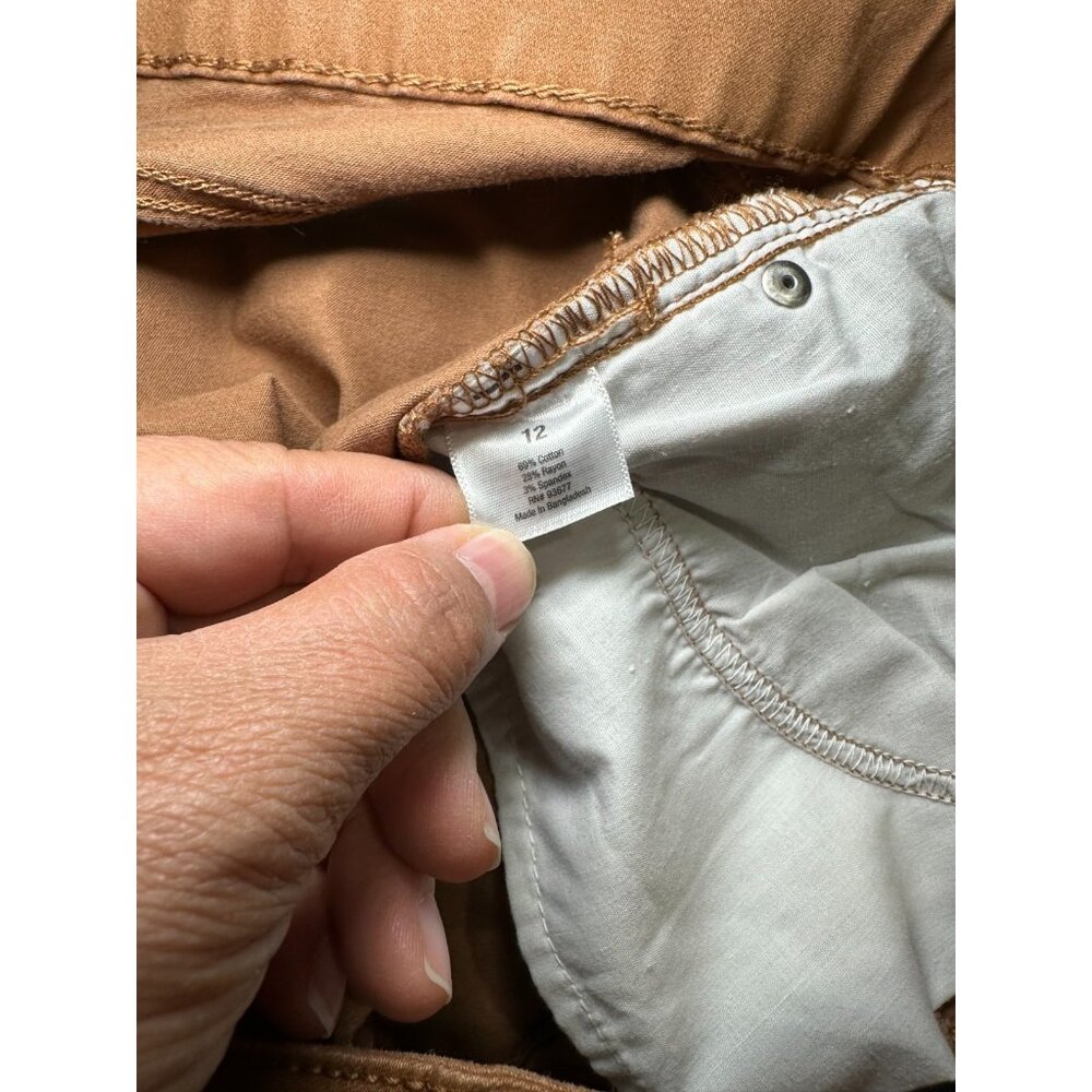 a.n.a Women’s Zip Up Jeggings Brown Skinny Leg Stretch Pants Size 12 - Picture 6 of 7